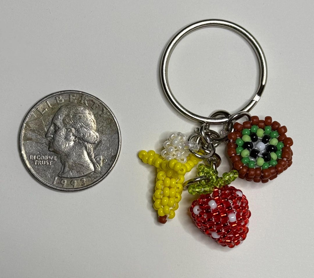 Beaded Berry Keychain – Colorful Fruit Bag Charm - Etsy