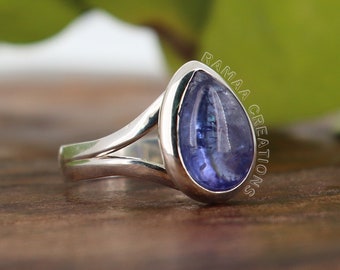 Tanzanite Ring | December Birthstone Handmade Silver Ring | Natural Tanzanite Ring | Sterling Solid Silver 925 | Handmade Jewelry