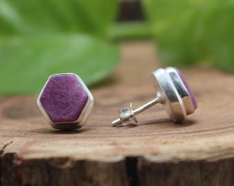 Ruby Earrings | Natural Raw Ruby | Gemstone Earrings | July Birthstone | Sterling Silver 925 | Personalized Gifts | Handmade Jewelry