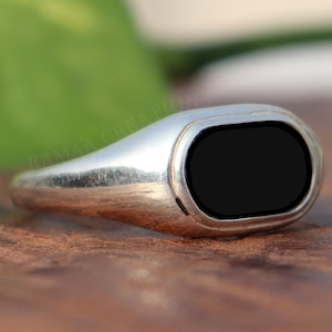 Black Onyx Ring For Him | Classic Sterling Silver 925 Ring For Men | Handcrafted Jewelry