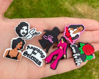 Selena popular shoe charms, Como la flor, rose, Mexican charms