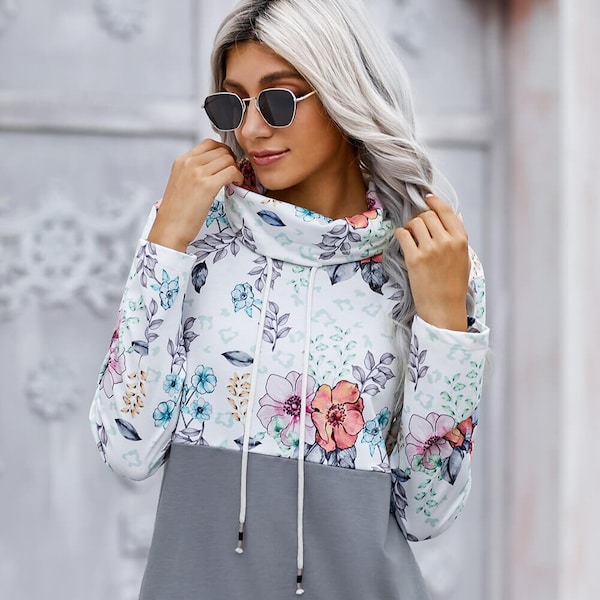 shawl neck sweatshirt