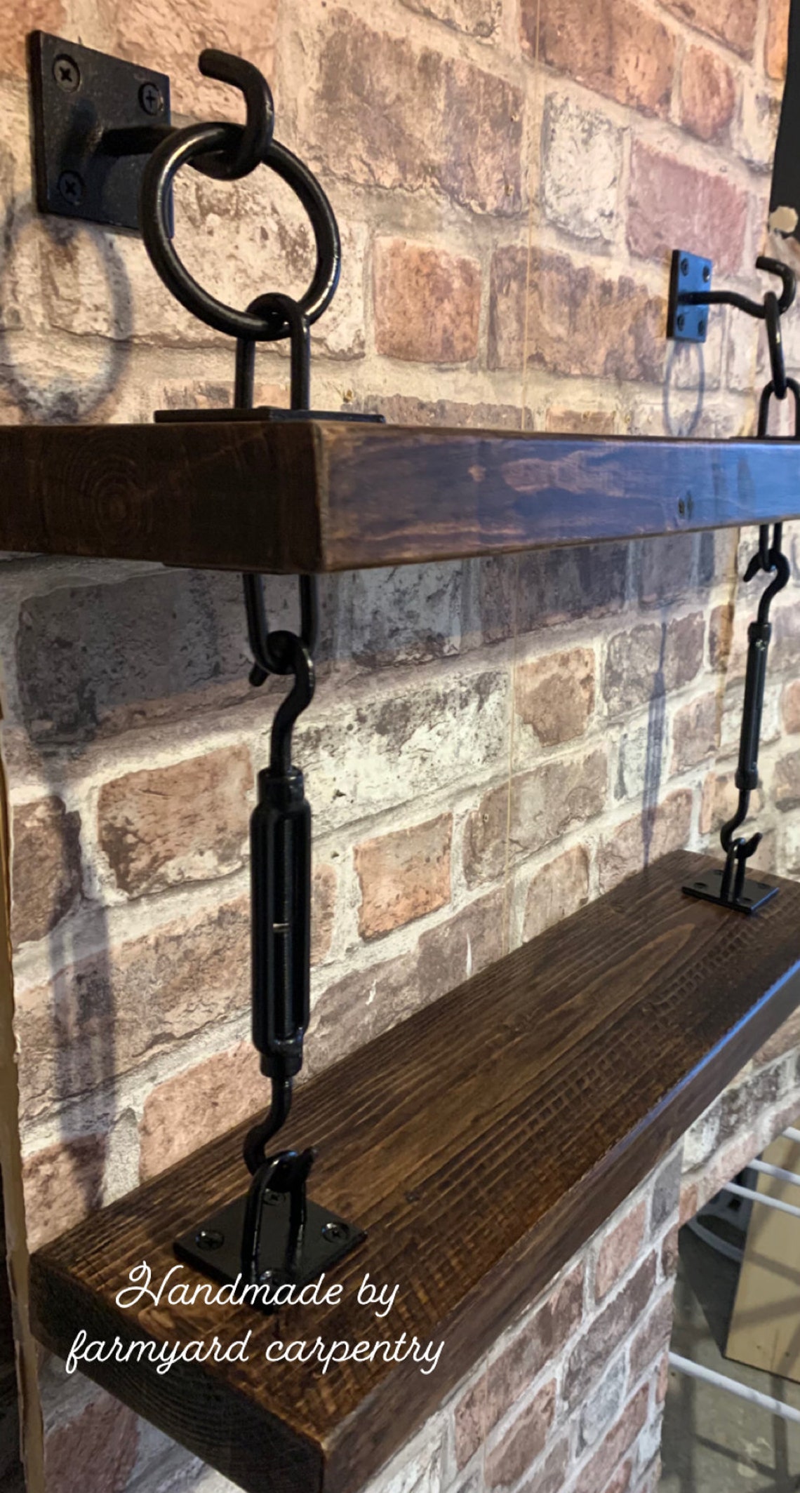 2 Tier industrial style turnbuckle bracket set Etsy