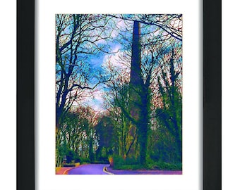 Abstract Tree & Chimney Moss Bank Park Barrow Bridge Photography Digital Filtered Print Painting Style Wall Art 12x8 inches PRINT ONLY