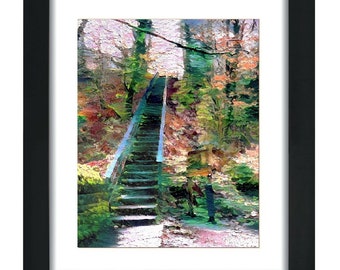 Barrow Bridge 63 Steps Smithills Bolton Photography Digital Filtered Print / Wall Art / Interior Design Painting 10x8 inches PRINT ONLY