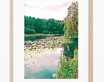Moses Gate Crompton Lodges Bolton Park Lake Countryside Landskap Filtrerat fotografi Tryck / Väggkonst / Interiör 12x8 tum ENDAST TRYCK