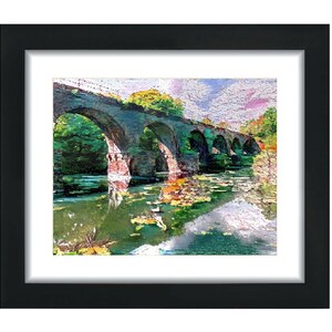 Tottington Kirklees Viaduto Ponte Ferroviária Trilha Island Lodge Greenmount Impressão filtrada/Arte de parede/Pintura digital 10x8 polegadas SOMENTE IMPRESSÃO