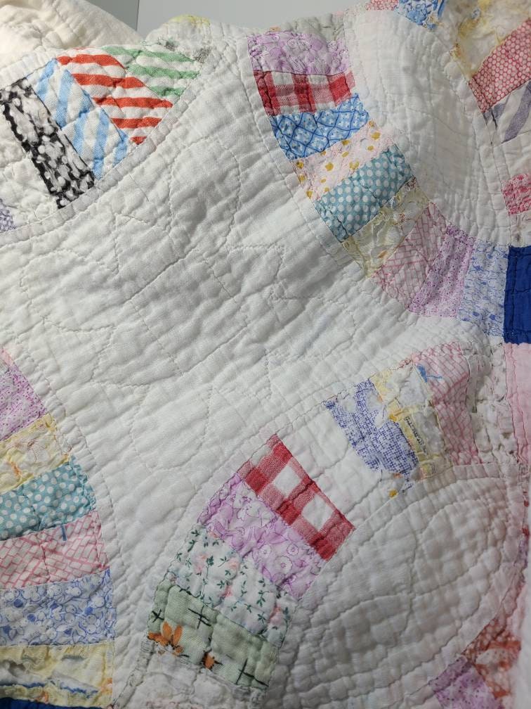 Antique Wedding Ring Quilt. Vintage Cotton Cutter Quilt. Etsy