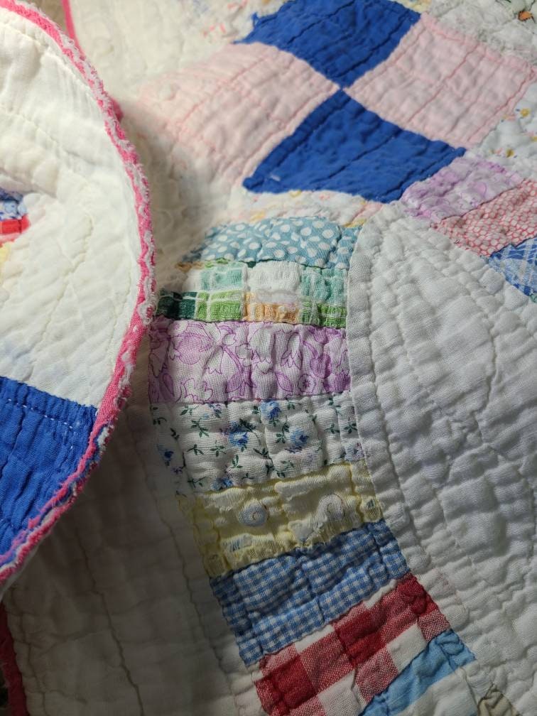 Antique Wedding Ring Quilt. Vintage Cotton Cutter Quilt. Etsy