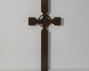 Wall Cross. Vintage Solid Wood Wall Cross. Religious Home Decor.