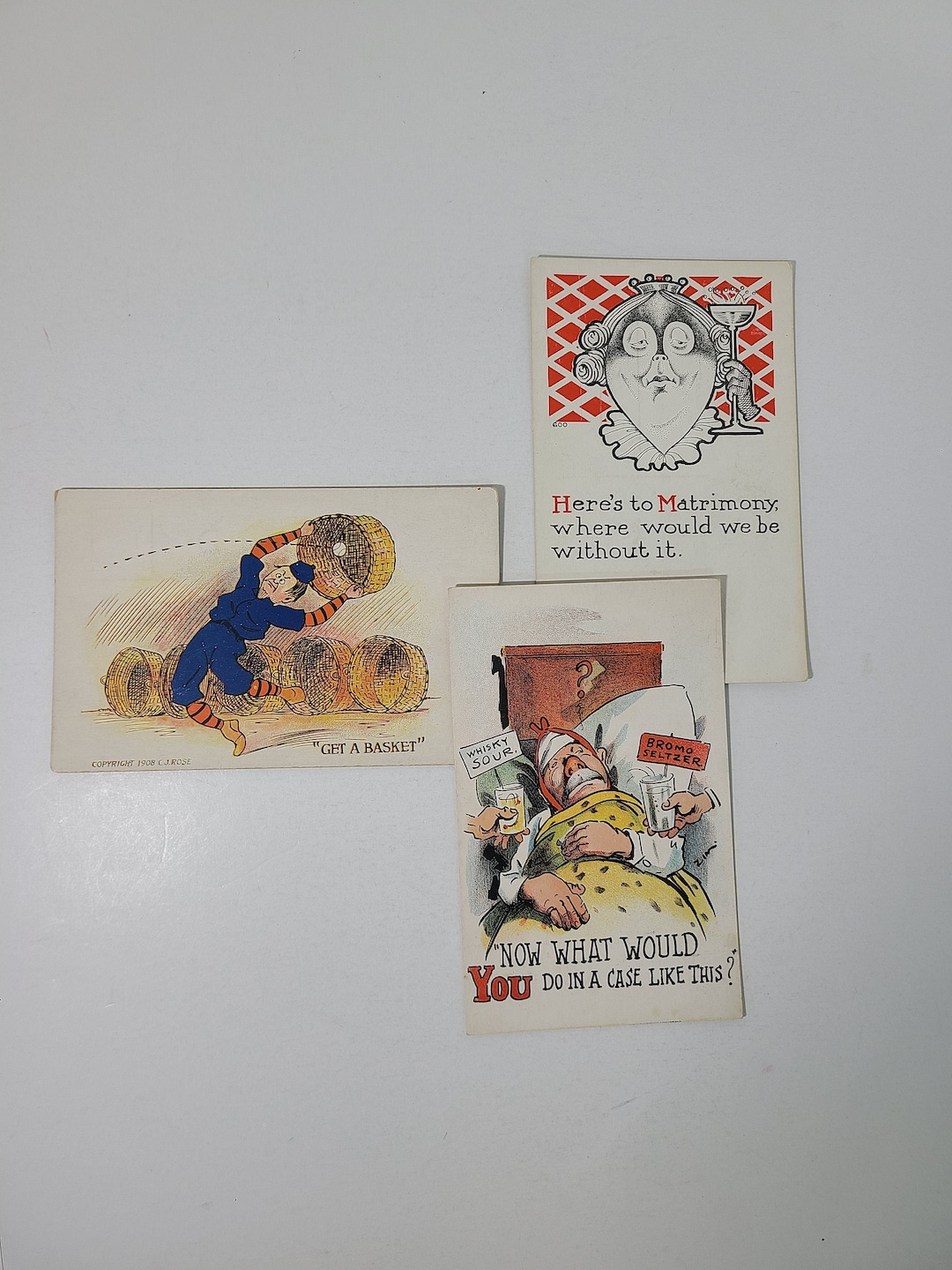 Antique Postcards. Lot of 3 Vintage Cartoon Postcards. - Etsy