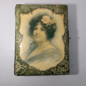Antique Photo Album w/Celluloid Cover. Victorian Cabinet Card Photo Album. As Is.