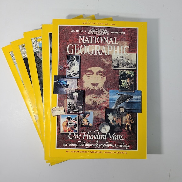 1970's & 1980's National Geographic Magazines. Assorted issues of Vintage Magazines. Collectible Magazines. As Is. Used. Sold Separately