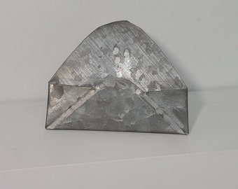 Metal Envelope Note Holder. Wall or Tabletop Galvanized Metal Envelope.