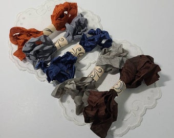 5 Yards Crinkled Seam Binding Ribbon. 1 Yard cuts of Assorted Rayon Crinkled Ribbon.