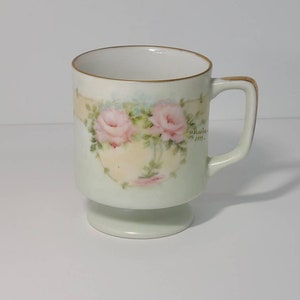 Vintage Porcelain Cup Handpainted by Verniece 1979.