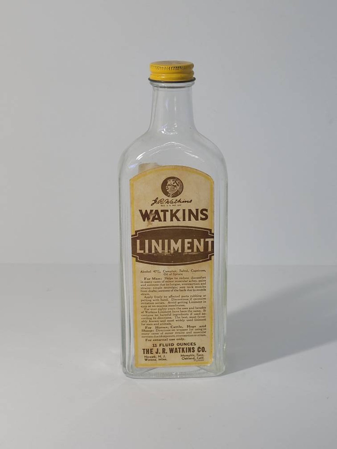Watkins Liniment Bottle. Vintage Watkins Glass Liniment Bottle. - Etsy