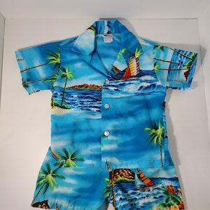 Hawaiian Children's Shirt and Shorts Set. Kids Hawaiian Shirt. Boys size 4T Nui Nalu Surfer Shirt. Hawaiian Print Kids Clothing.