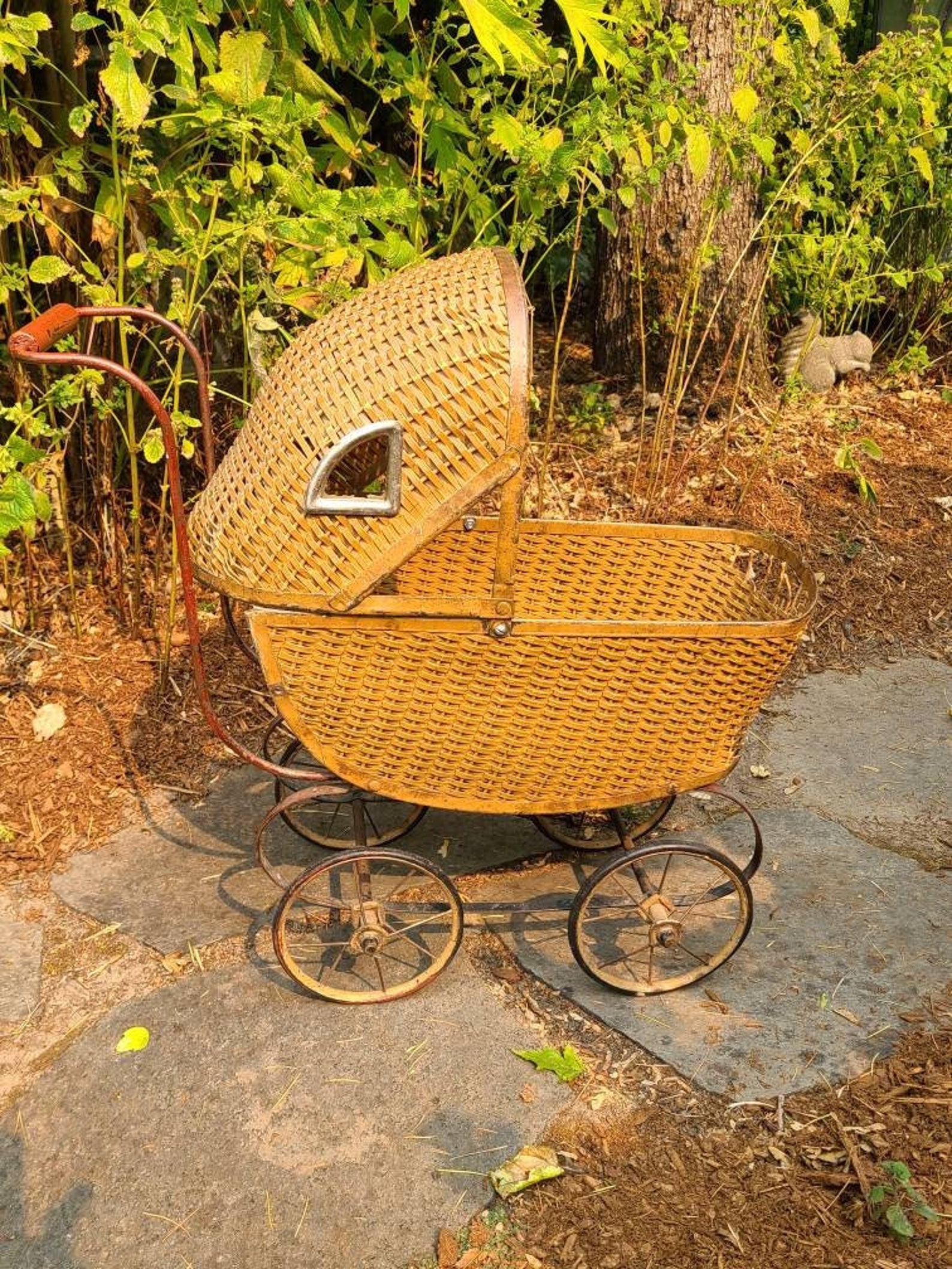 Antique Doll Carriage. Vintage Wicker Toy Baby Doll Stroller. Etsy