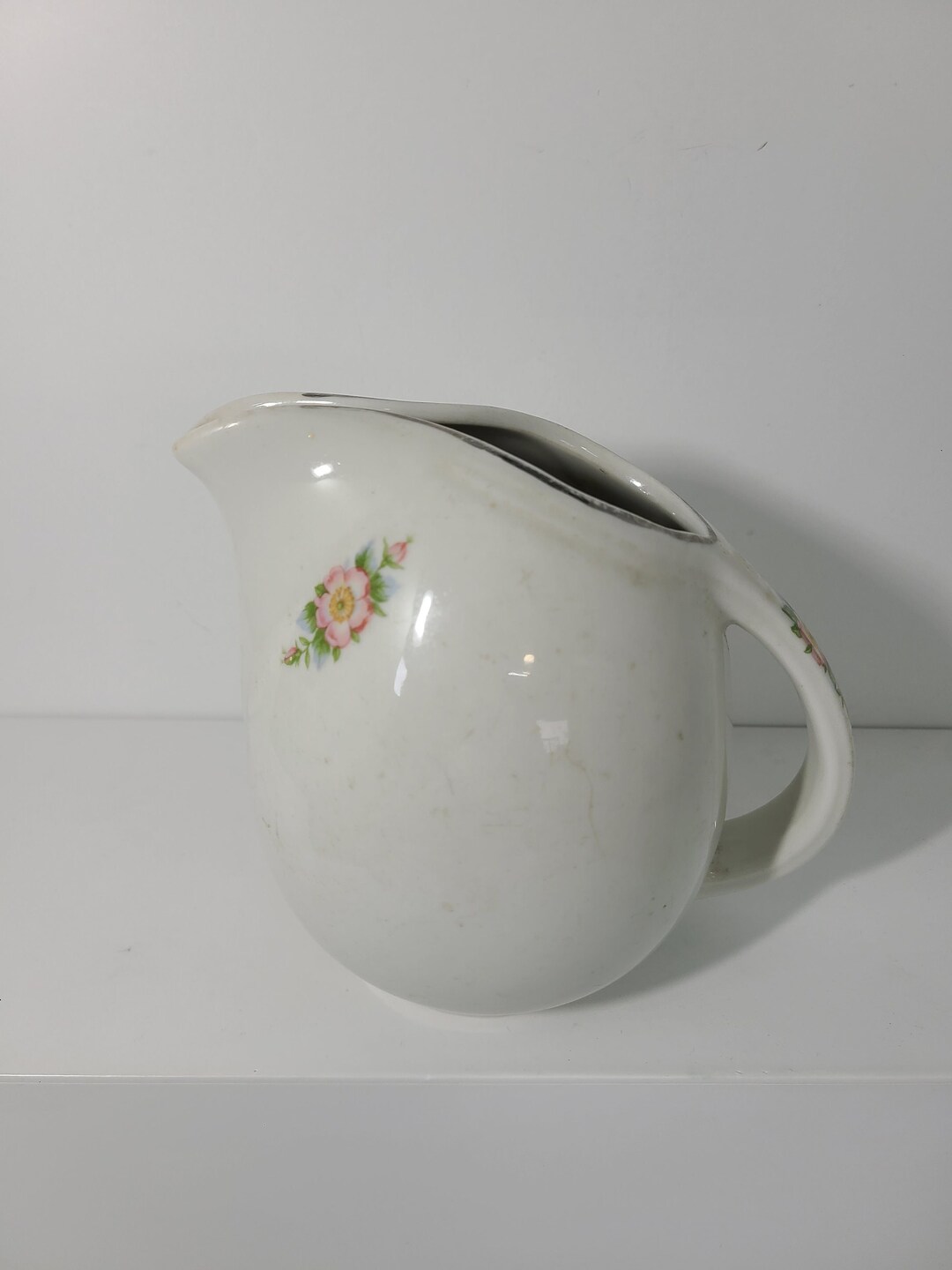 Hall Rose White Pattern. Vintage Hall Pitcher. Farmhouse Decor. - Etsy