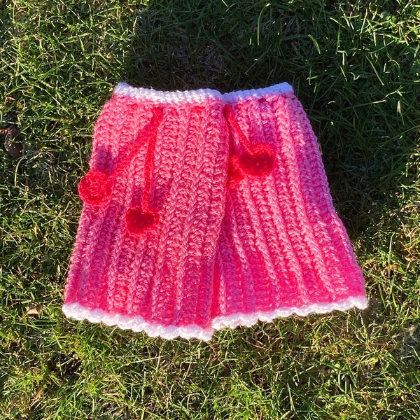 Chauffe-jambes au crochet Valentines | Chauffe-jambes au crochet| Saint Valentin