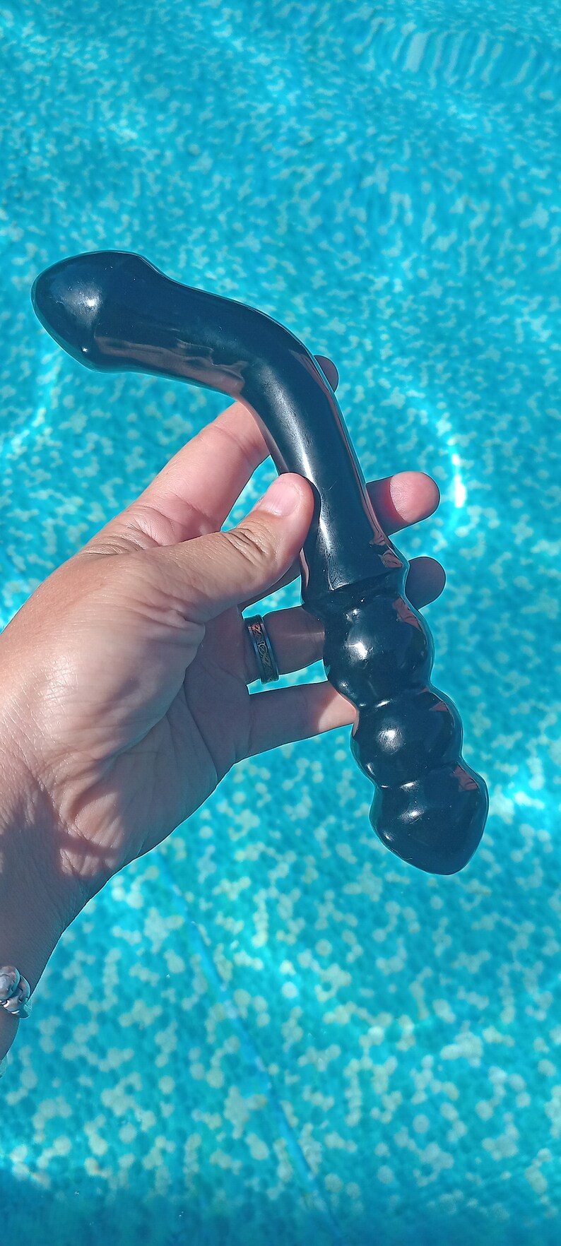 Sirius 9.5 NEW BIGGER SIZE obsidian Crystal Curved & Ribbed Pleasure