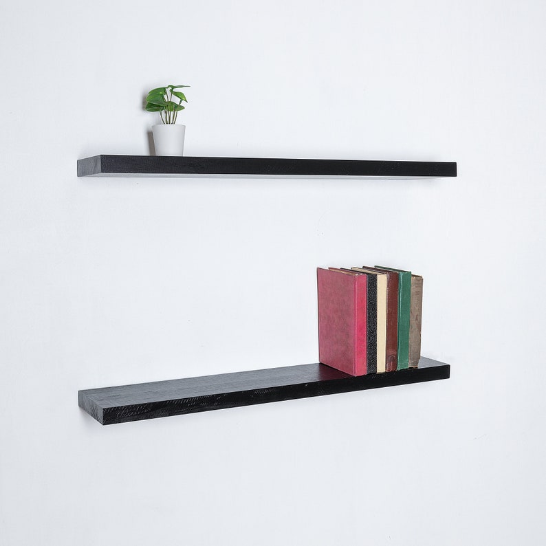 Black Floating Shelves Book Shelves Shelves for Bedroom Etsy