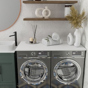 Washer and Dryer Topper Wooden Countertop for Laundry Room - Etsy