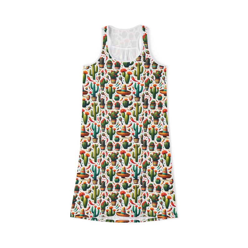 Cinco de Mayo Women's Dress All-Over Cactus & Chili Print Comfortable and Stylish Festival Wear zdjęcie 2