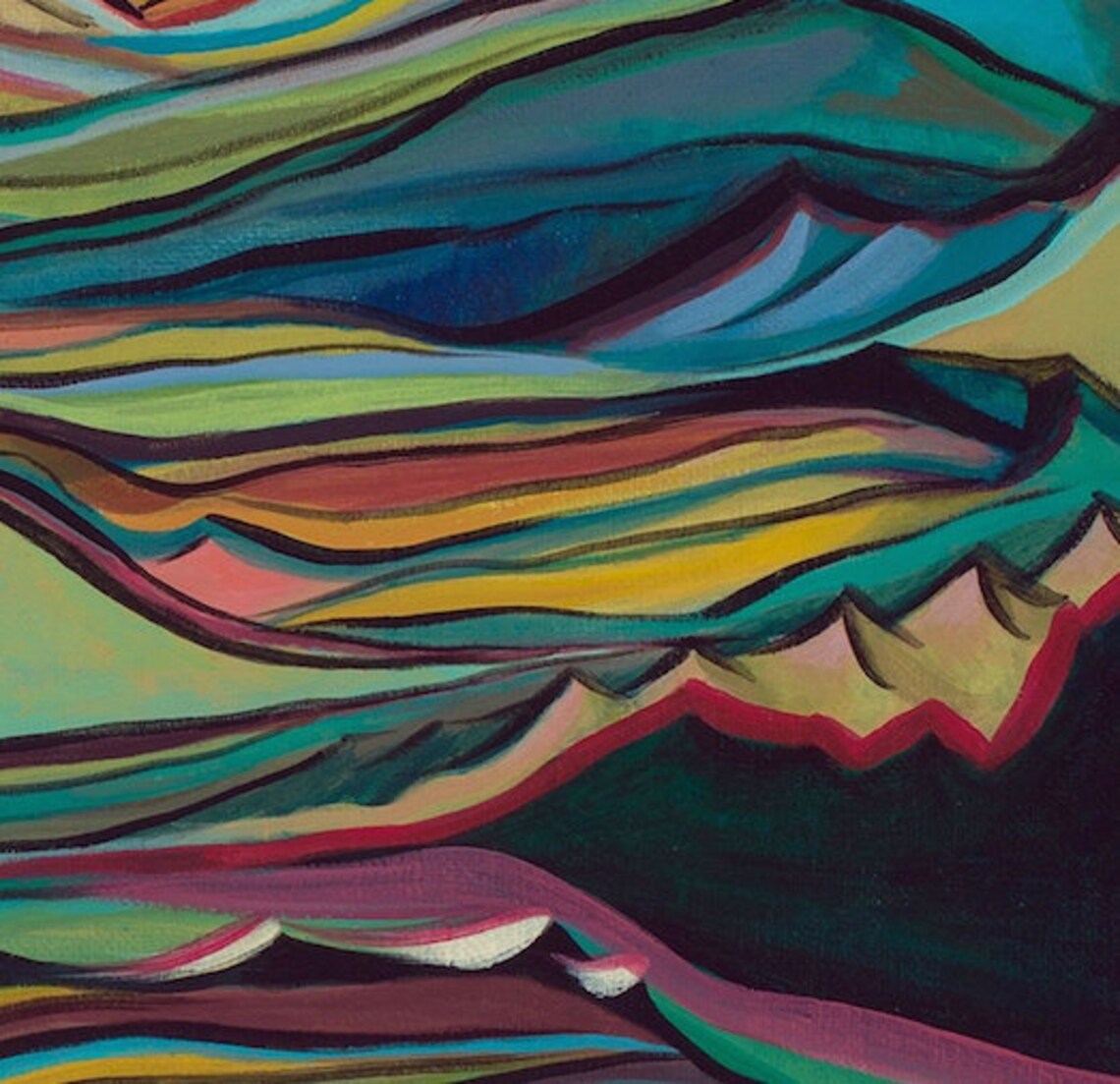 Abstract Mountain Landscape Original Painting Fine Art Print | Etsy
