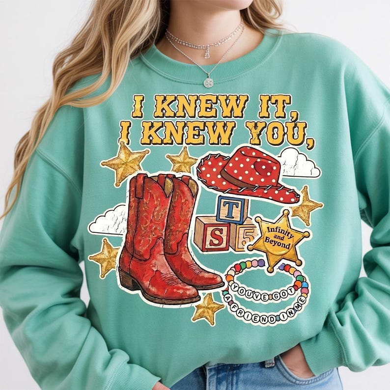High resolution Taylor Swift TS5 Toy Story mashup PNG digital download
with sparkle stars, alphabet blocks and retro western yellow typography