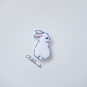 Weiße Osterhase Filz Patch-Datei, süße Kaninchen Filz Stickerei Design, Frühling Hase ITH-Datei, Anfänger Stickerei Design-Datei