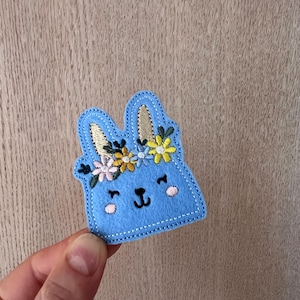 Süßer Osterhasen Aufnäher, Osterhasen Aufnäher, Stickdatei Süßes Kaninchen, Osterhasen Aufnäher, ITH Stickdatei, Anfänger Stickdatei