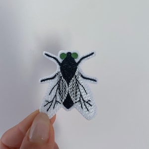 Housefly feltie embroidery design, Fly patch ITH file, Insect digital embroidery file