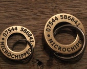 Round Solid Brass Deep Engraved Custom Dog Cat ID Tag Ten Year Guarantee Made in England