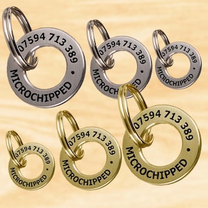 Individuelle Tiermarke - Tief gravierte runde Messing- und Edelstahlmarke für Hunde und Katzen