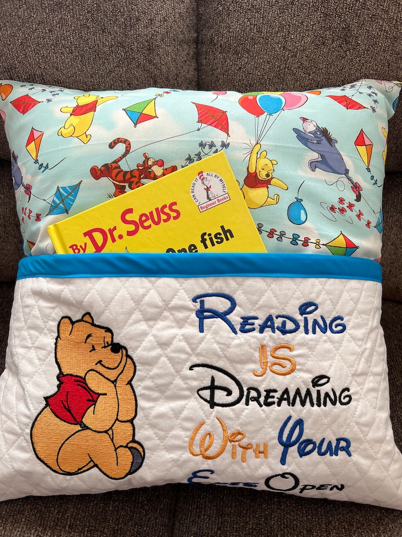 Winnie the Pooh Reading Pillow Etsy