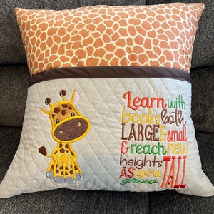 Giraffe reading pillow