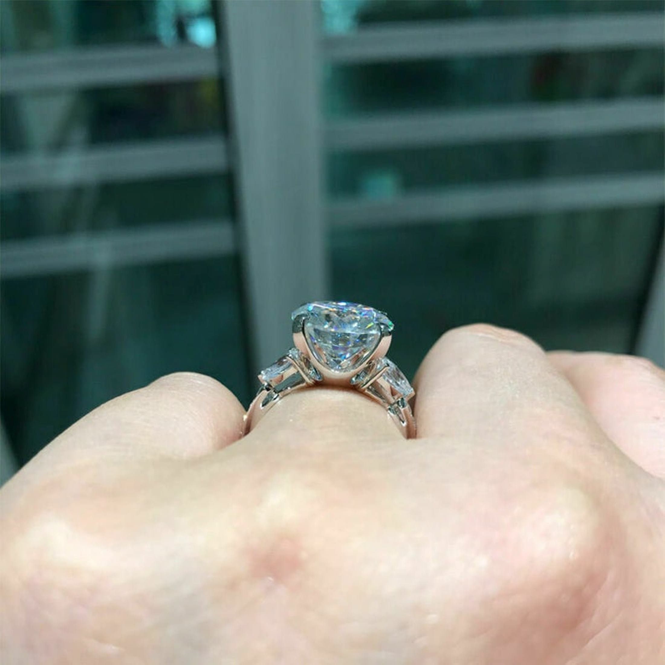 3.5Ct Moissanite Engagement Ring Dainty Solitaire Ring Etsy