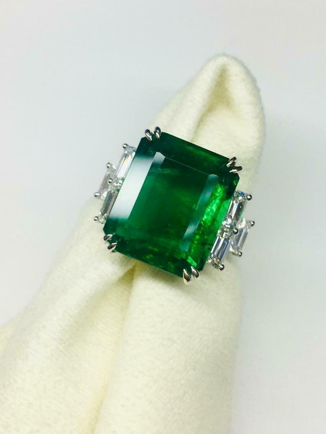 Wonderful Large Emerald Cocktail Party Ring/Wedding Bridal | Etsy