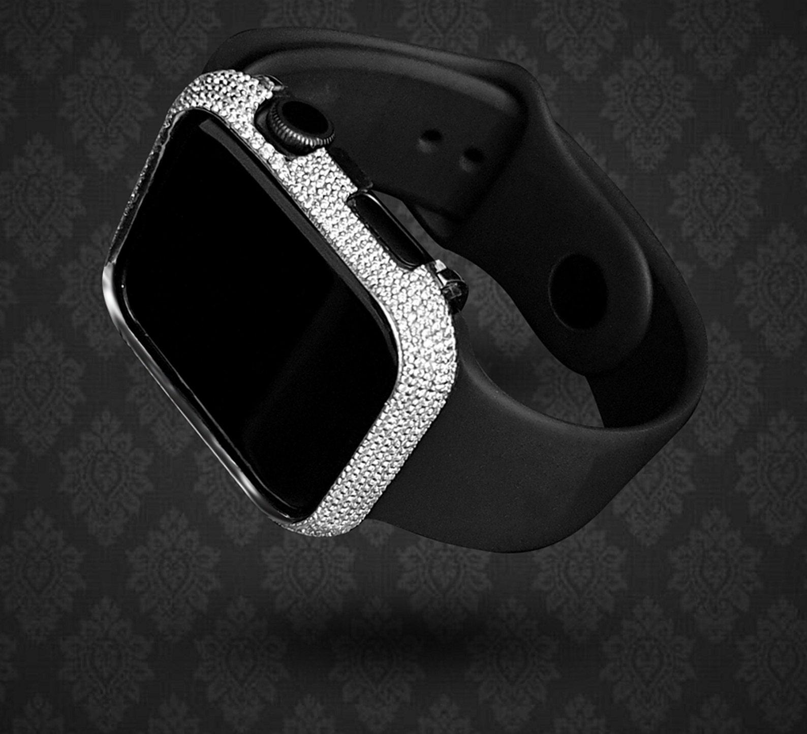 Face Cover with Round Cut Diamond Case Compatible Apple Watch Etsy