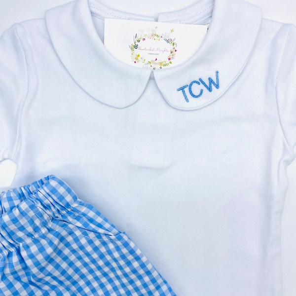 Peter Pan Collar Short Sleeved Two Piece Set in Ivory (12mths-4yrs) main image 1