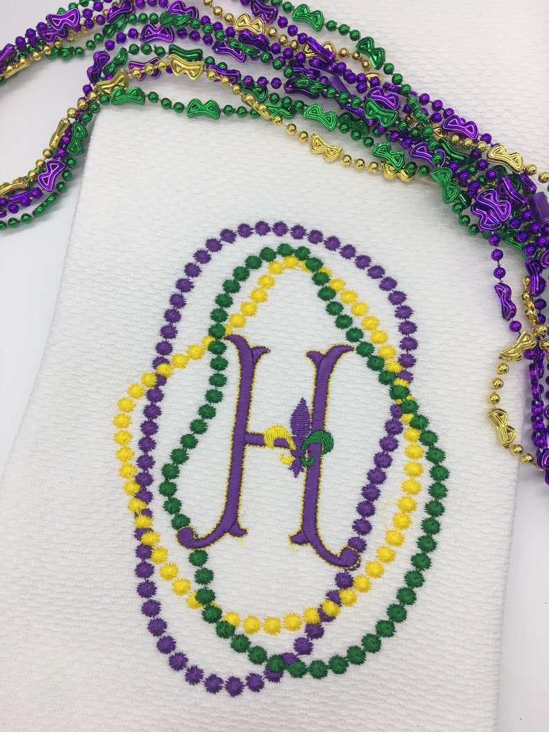 Tea towel All Cotton Name Brand Mardi Gras Design