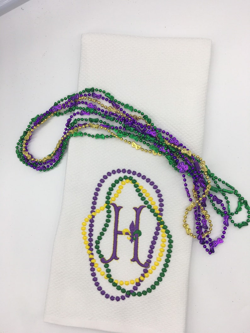 Tea towel All Cotton Name Brand Mardi Gras Design