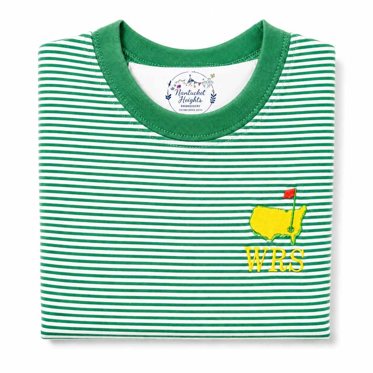 Boys Golf Green Striped Short Sleeve T Shirt Quality Soft Cotton Blend Sizes 12m - 12y