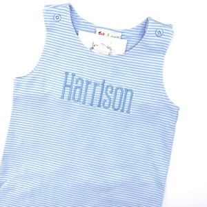 Jon Jon Light Blue Knit Striped Jelly Bean Quality Soft Cotton Blend Sizes 6 mo, 9 mo, 12 mo, 18 mo, 24 mo