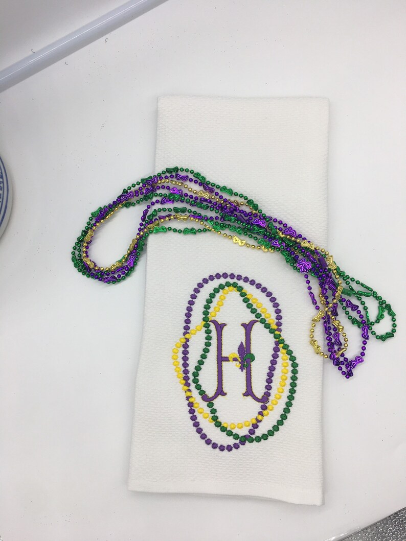 Tea towel All Cotton Name Brand Mardi Gras Design