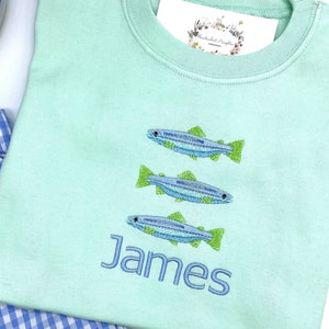Boys Toddler Mint Green T Shirt Fish  Short Sleeve Boutique Quality. Custom Colors. 6 mo 12 mo, 18 mo, 2t, 3t, 4t, 5t, 6