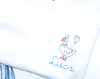 Boys Goose Birthday Shirt: Boutique Cotton Tee, Customizable