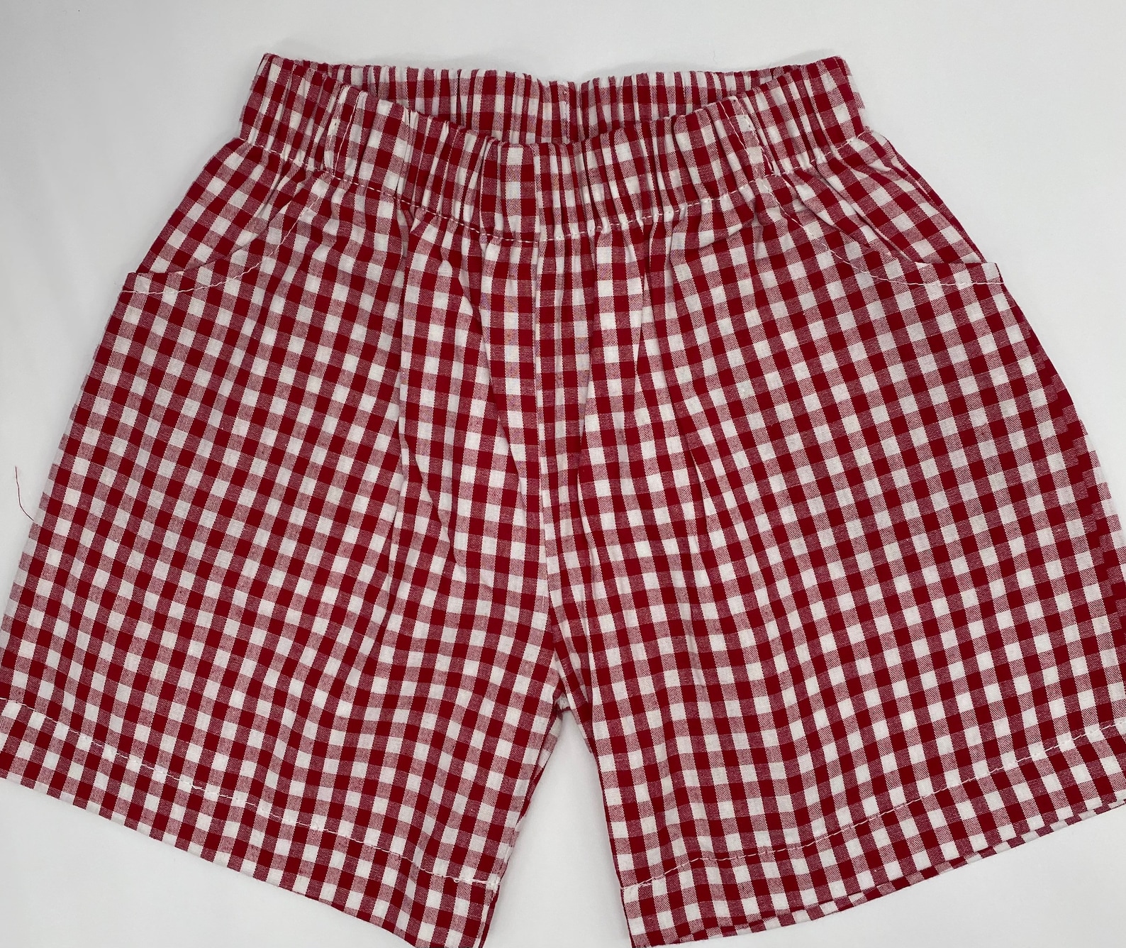 Boys Gingham Shorts Boutique Quality Cotton Blue Red or | Etsy